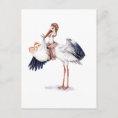 Aviator Stork die Twins meebrengt Briefkaart (Voorkant)