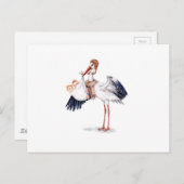 Aviator Stork die Twins meebrengt Briefkaart (Voorkant / Achterkant)