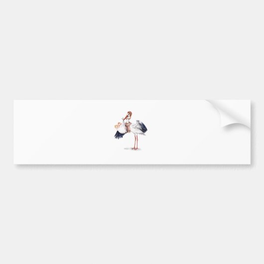 Aviator Stork die Twins meebrengt Bumpersticker (Voorkant)