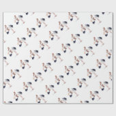 Aviator Stork die Twins meebrengt Cadeaupapier (Vlak)