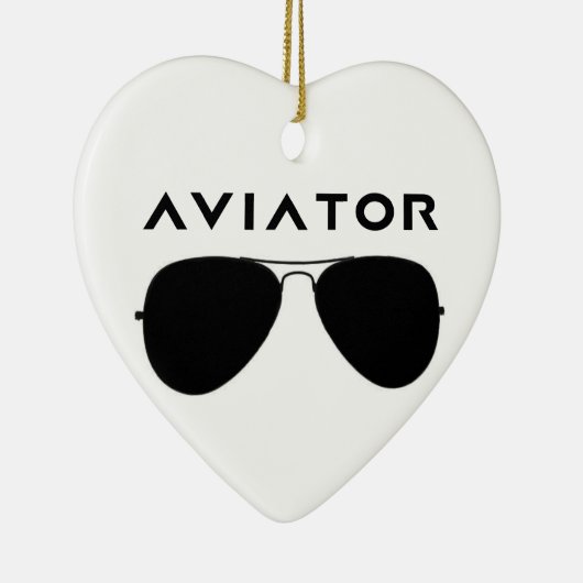 Aviator SUnglazen Silhouette Keramisch Ornament (Rechts)