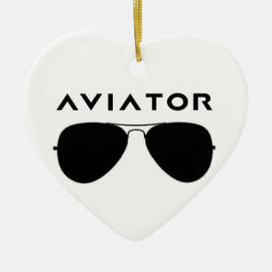 Aviator SUnglazen Silhouette Keramisch Ornament