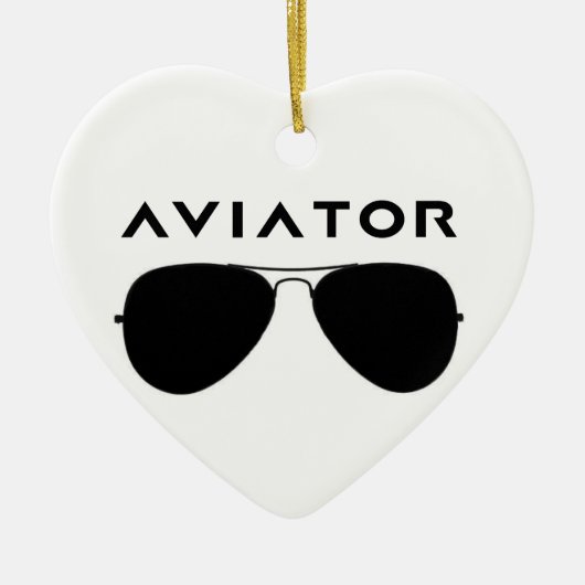 Aviator SUnglazen Silhouette Keramisch Ornament (Voorkant)