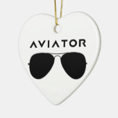 Aviator SUnglazen Silhouette Keramisch Ornament (Links)