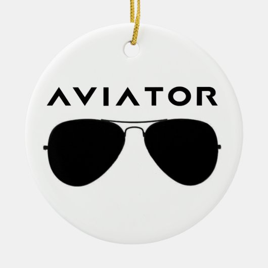Aviator SUnglazen Silhouette Keramisch Ornament (Voorkant)