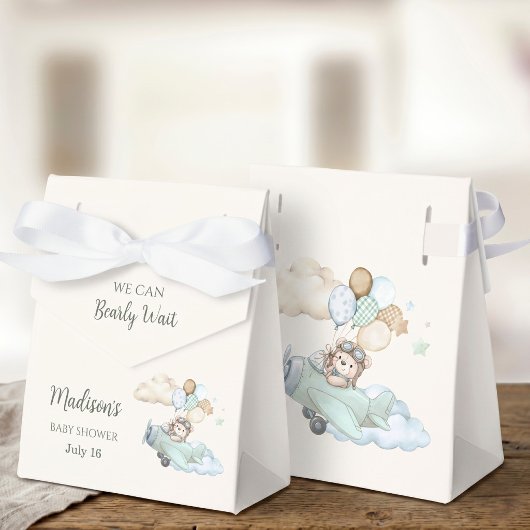 Aviator Teddy Bear Baby Shower Feestdoos Bedankdoosjes