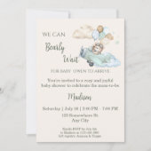 Aviator Teddy Bear Jongens Baby Shower Uitnodiging (Voorkant)
