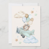 Aviator Teddy Bear Jongens Baby Shower Uitnodiging (Achterkant)