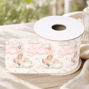 Aviator Teddybeer Cadeau voor Baby Meisje Grosgrain Lint