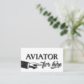 Aviator-Visitekaartjes - Koel-Vintage Visitekaartje (Staand voorkant)