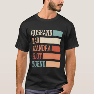 Aviator vliegende Vliegtuig piloot opa T-shirt