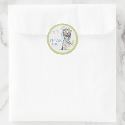 Aviator Wolf Baby shower dank u Ronde Sticker (Tas)