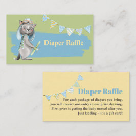 Aviator Wolf Baby shower Luier Raffle Visitekaartje
