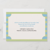 Aviator Wolf, Gestreept Baby shower Kaart (Achterkant)