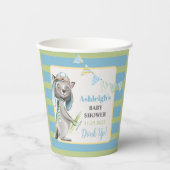 Aviator Wolf, Gestreept Baby shower Papieren Bekers (Voorkant)