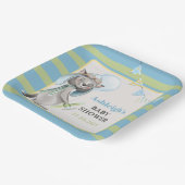 Aviator Wolf, Gestreept Baby shower Papieren Bordje (Gebogen)