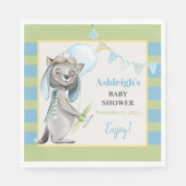 Aviator Wolf, Gestreept Baby shower Servet (Voorkant)