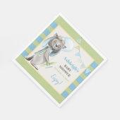 Aviator Wolf, Gestreept Baby shower Servet (Hoek)