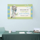 Aviator Wolf, Gestreept Baby shower Spandoek (Beurs)