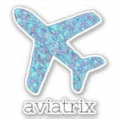 "Aviatrix"-vliegtuig VinylSticker Sticker (Voorkant)