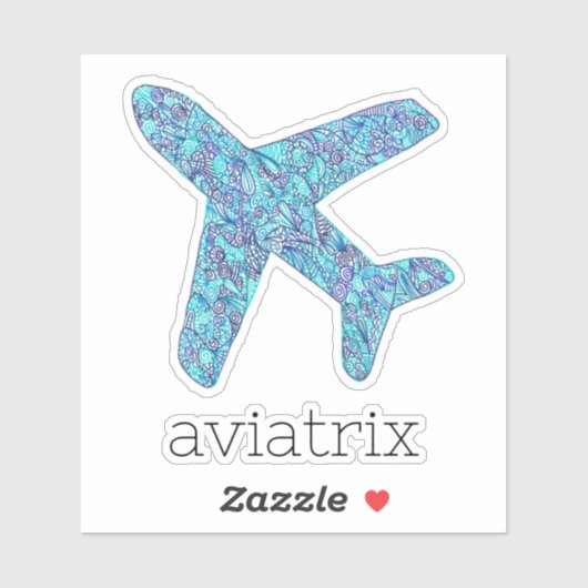 "Aviatrix"-vliegtuig VinylSticker Sticker (Vel)