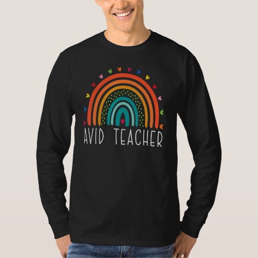 AVID-leraar Boho-regenboog terug naar schoolrector T-shirt (Voorkant)