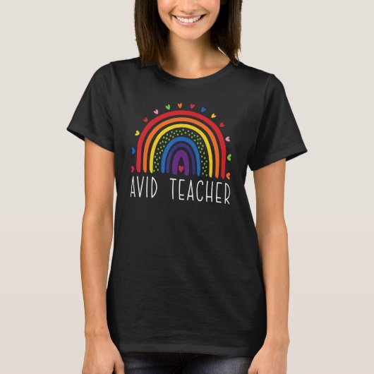 AVID-leraar Boho-regenboog terug naar schoolrector T-shirt (Voorkant)