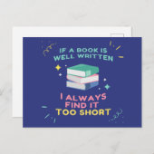 Avid Reader I - Jane Austen Quote Briefkaart (Voorkant / Achterkant)