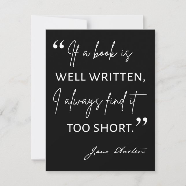Avid Reader II - Jane Austen Quote (Voorkant)