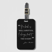 Avid Reader II - Jane Austen Quote Bagagelabel (Voorkant (verticaal))