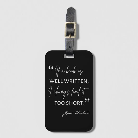 Avid Reader II - Jane Austen Quote Bagagelabel (Voorkant (verticaal))