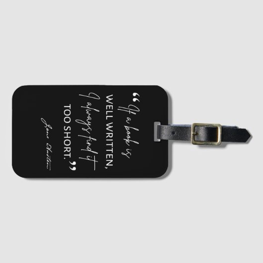 Avid Reader II - Jane Austen Quote Bagagelabel (Voorkant (horizontaal))