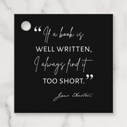 Avid Reader II - Jane Austen Quote Bedankjes Labels (Voorkant)