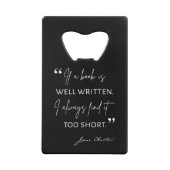 Avid Reader II - Jane Austen Quote Creditkaart Flessenopener (Achterkant)