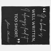 Avid Reader II - Jane Austen Quote Fleece Deken (Voorkant (Horizontaal))