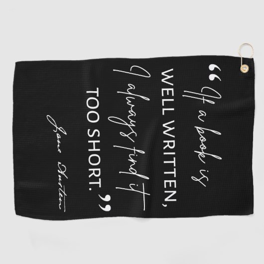 Avid Reader II - Jane Austen Quote Golfhanddoek (Horizontaal)