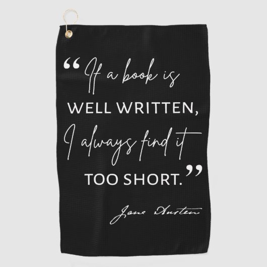 Avid Reader II - Jane Austen Quote Golfhanddoek (Voorkant)