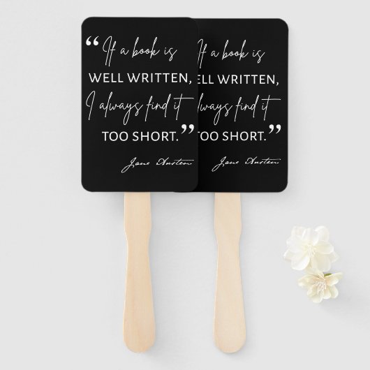 Avid Reader II - Jane Austen Quote Handwaaier (Voorkant en achterkant)