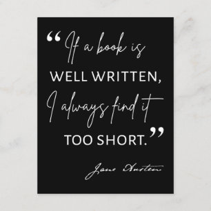 Avid Reader II - Jane Austen Quote Kaart