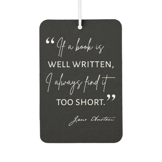 Avid Reader II - Jane Austen Quote Luchtverfrisser (Voorkant)