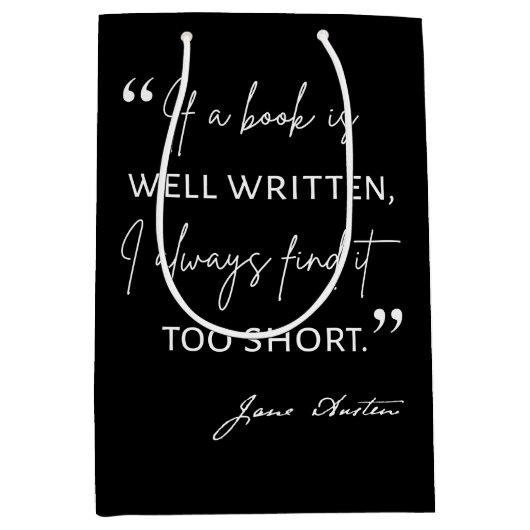 Avid Reader II - Jane Austen Quote Medium Cadeauzakje (Voorkant)