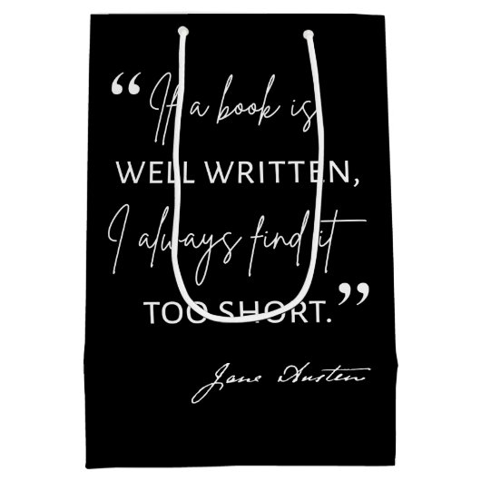 Avid Reader II - Jane Austen Quote Medium Cadeauzakje (Achterkant)