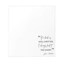 Avid Reader II - Jane Austen Quote Notitieblok
