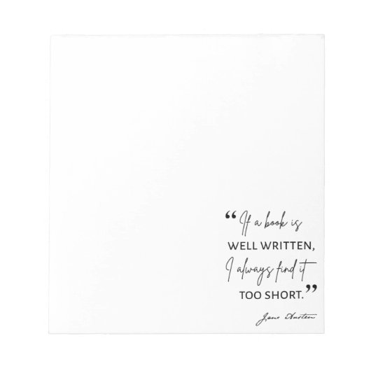 Avid Reader II - Jane Austen Quote Notitieblok (Voorkant)