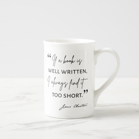 Avid Reader II - Jane Austen Quote Porselein Kop (Rechts)