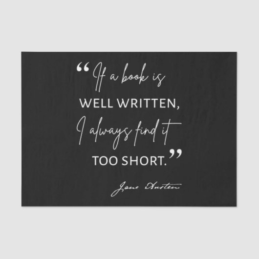 Avid Reader II - Jane Austen Quote Tissuepapier (Voorkant)