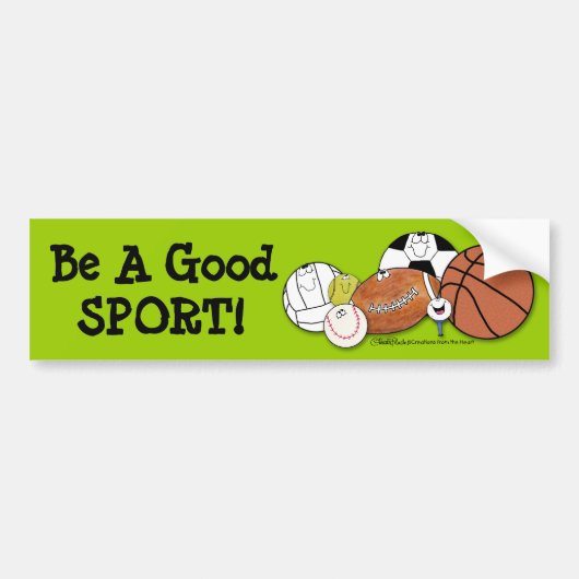 Avid Sports Fan- Sport Ball Karakters Bumpersticker (Voorkant)