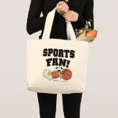 Avid Sports Fan- Sport Ball Karakters Grote Tote Bag (Voorkant (product))