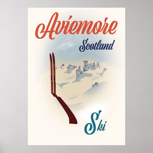Aviemore Scotland Ski Poster (Voorkant)