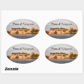 Avignon Bridge Frankrijk Ovale Sticker (Vel)